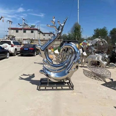 不銹鋼雕塑抽象設計 藝術創(chuàng)意景觀雕塑 澤業(yè)雕塑廠家 商場景觀雕塑