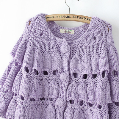 秋季新款工廠店鏤空蝙蝠袖鉤花大碼寬松大紐扣純色毛衣開衫D - 秋季新款工廠店鏤空蝙蝠袖鉤花大碼寬松大紐扣純色毛衣開衫D廠家 - 秋季新款工廠店鏤空蝙蝠袖鉤花大碼寬松大紐扣純色毛衣開衫D價格 - 蘇州慶明服飾工藝品廠 - 