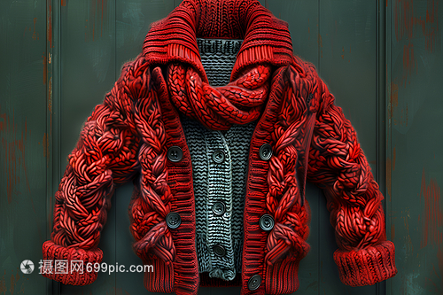 紅色針織開衫 時尚與溫暖的完美融合