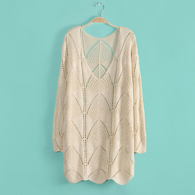 D107-42-069 F.M.P 【YP11】時尚鏤空V領中長款修身百搭針織衫 設計亮點與搭配指南